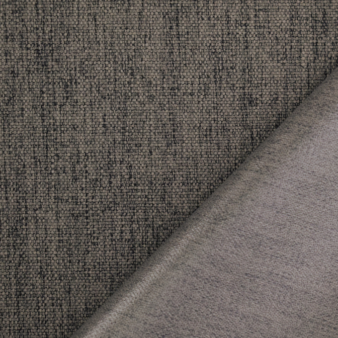 Tissu imperméable extérieur léger Melanie uni, marron gris chiné