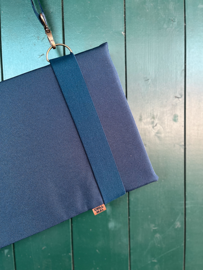 Tissu déperlant extérieur léger Panama uni, bleu marine