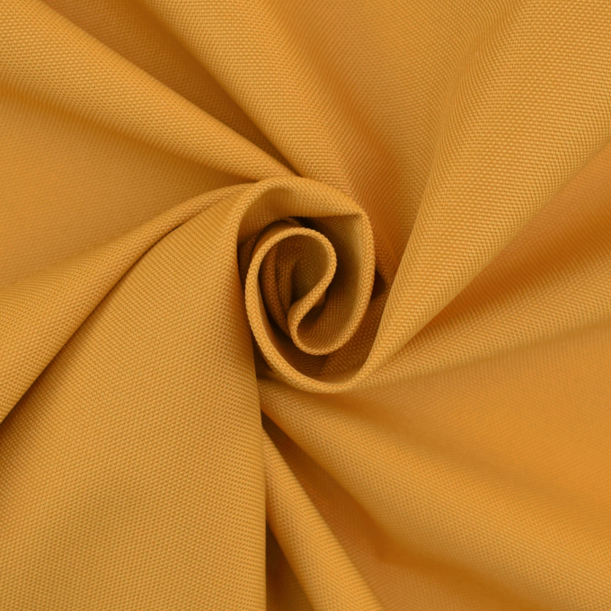 Tissu déperlant extérieur léger Panama uni, jaune moutarde