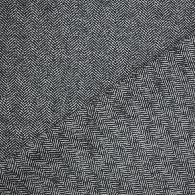 Lightweight Wool fabric herringbone, black