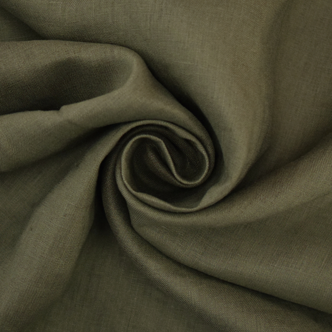 Tissu lin Mila, vert kaki