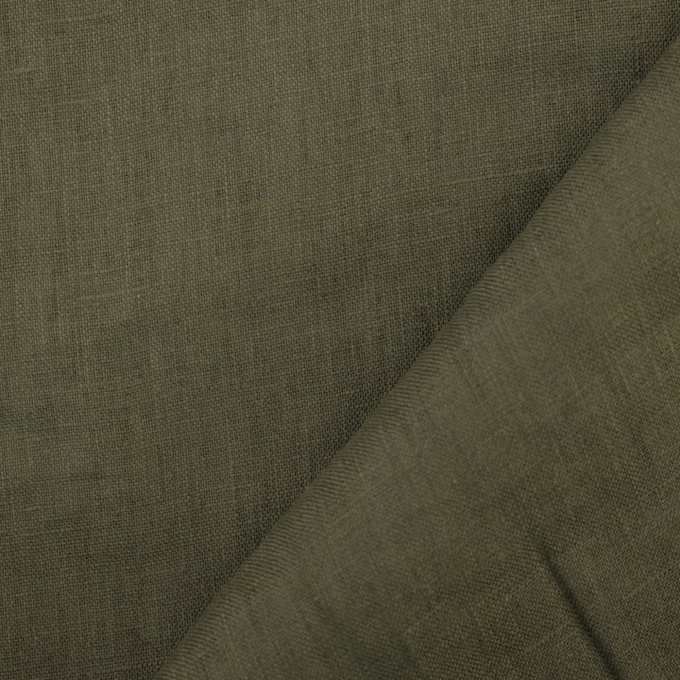 Tissu lin Mila, vert kaki