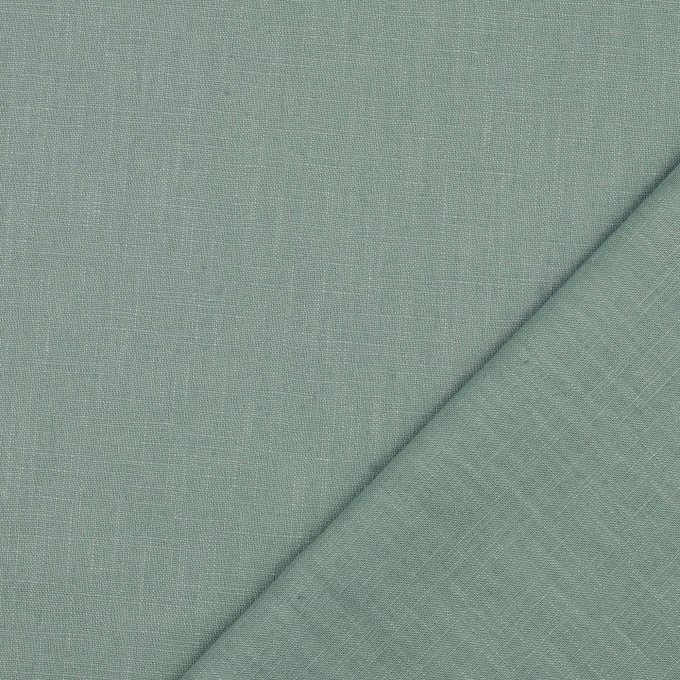Tissu lin coton, bleu pétrole pastel