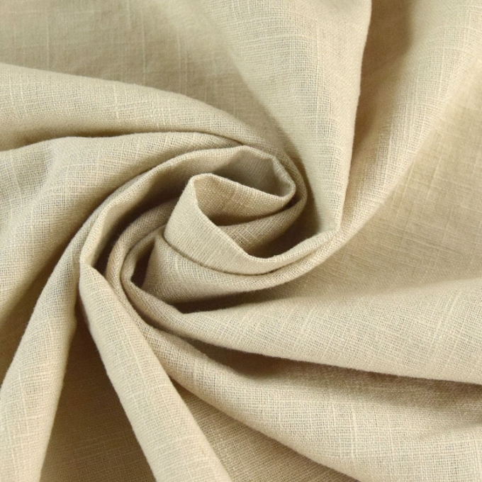 Tissu lin coton, beige