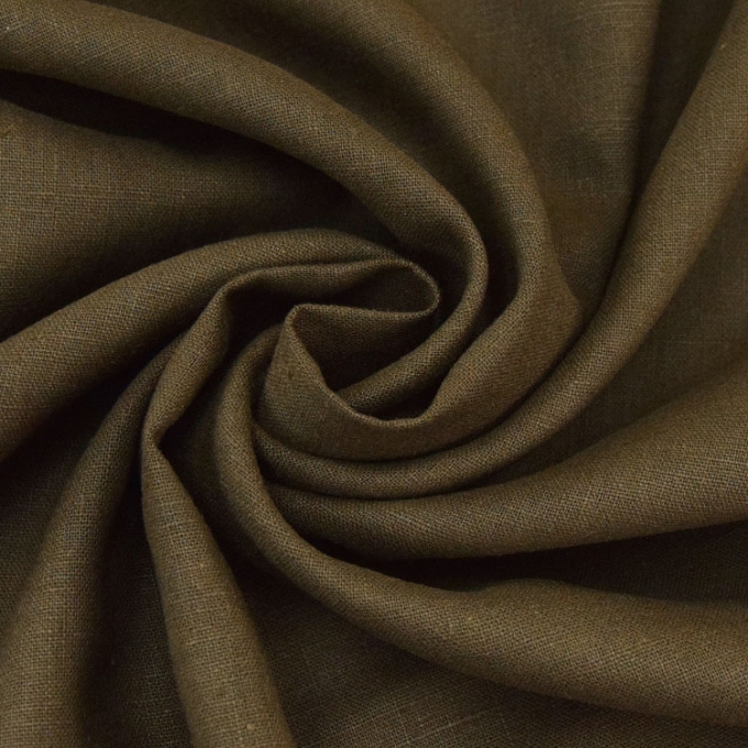 Tissu lin coton, marron foncé