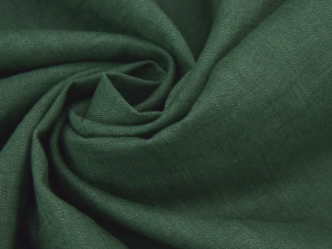 Tissu lin coton, vert foncé