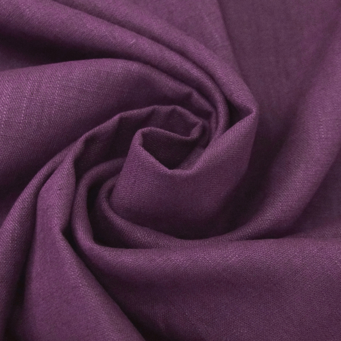Tissu lin coton, violet foncé
