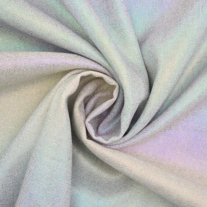 Linnen mix folieprint Rainbow, naturel