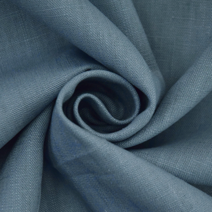 Tissu lin coton, bleu pigeon clair