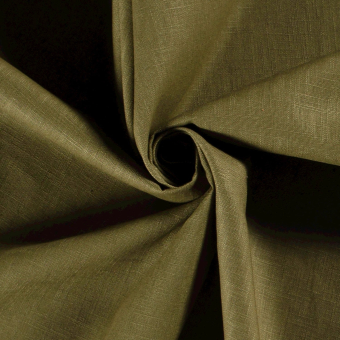 Tissu lin coton, vert olive
