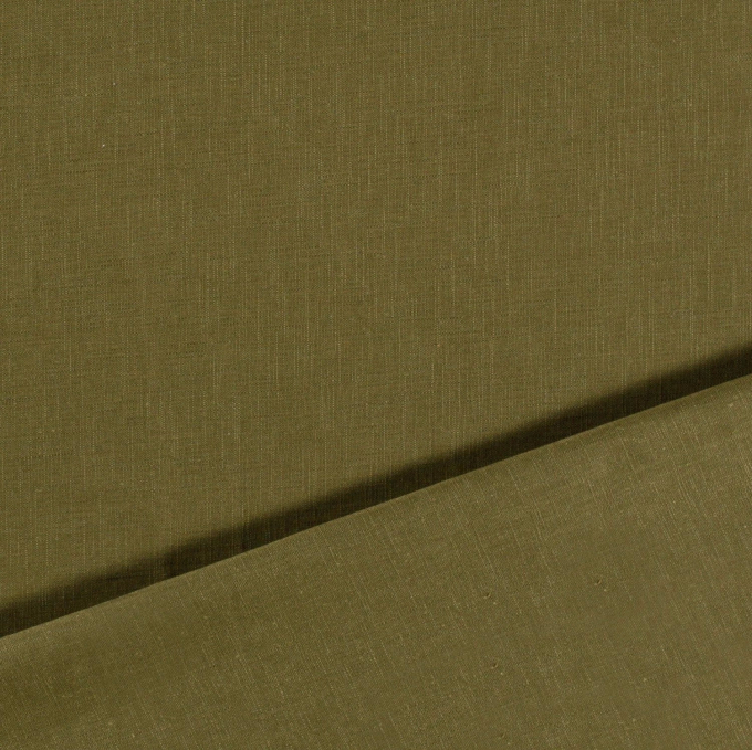 Tissu lin coton, vert olive