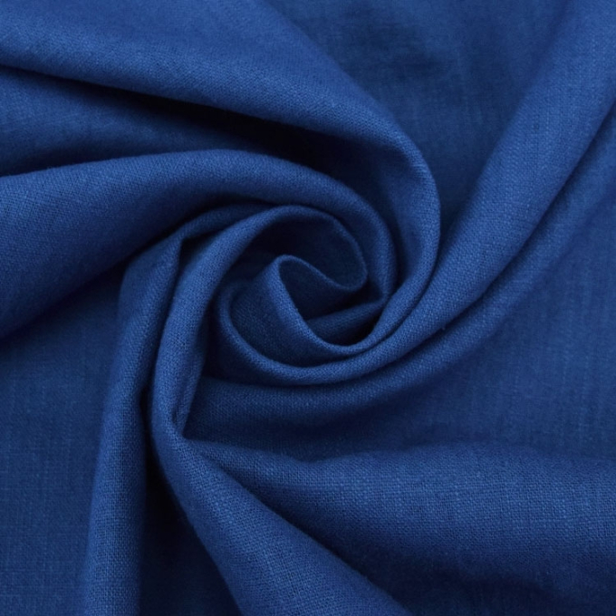 Tissu lin mix, bleu royal