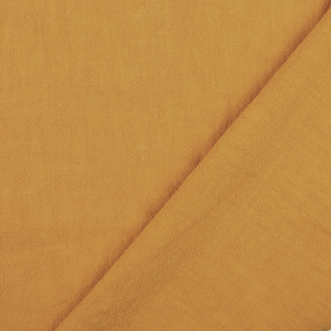 Tissu lin mix stonewashed, curry