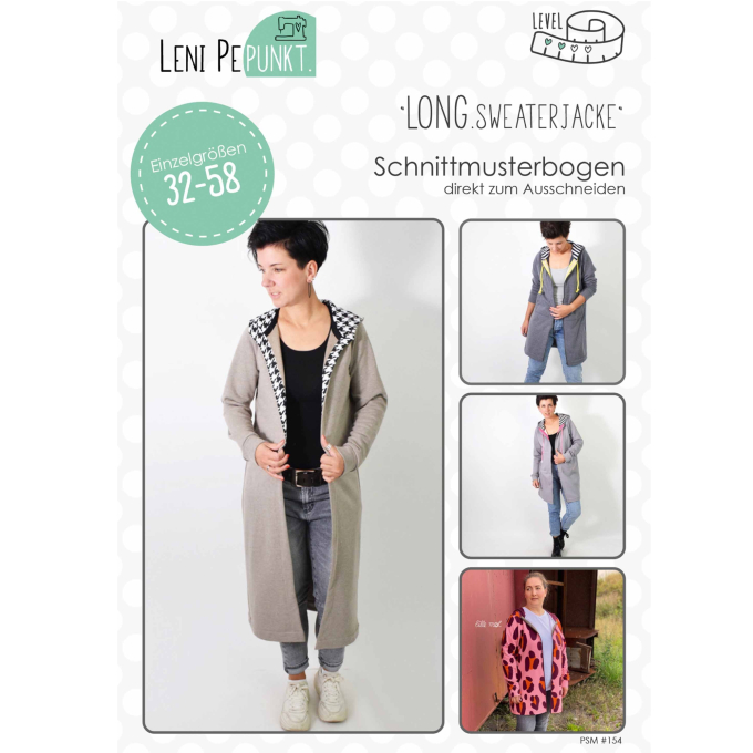 Naaipatroon Leni Pepunkt LONG sweatmantel, Duits