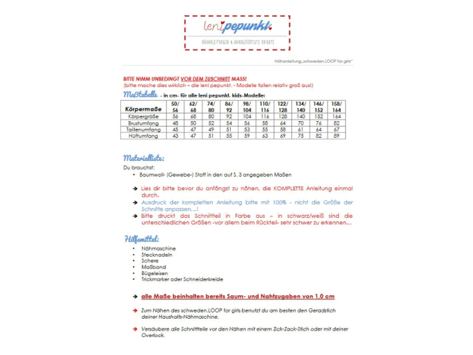 Leni Pepunkt Schürzenkleid SCHWEDENloop Papierschnittmuster