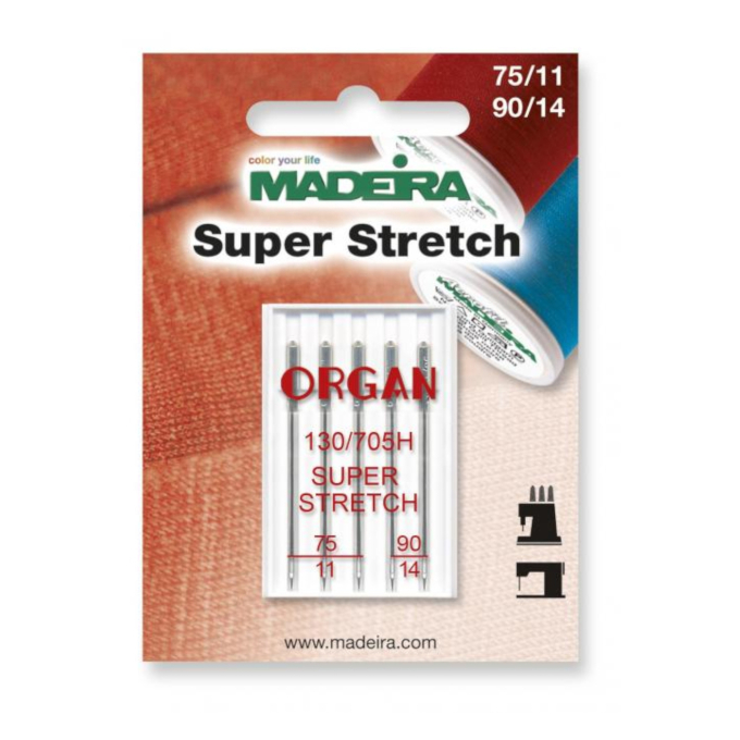 5 Aiguilles super stretch machine à coudre Madeira, 130/705 H, 75-90
