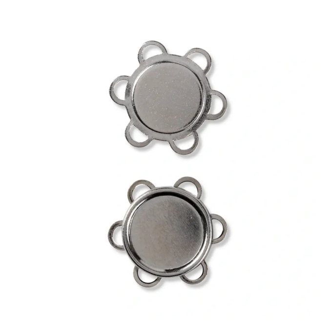 Bouton magnétique à coudre, 25 mm, couleur argent