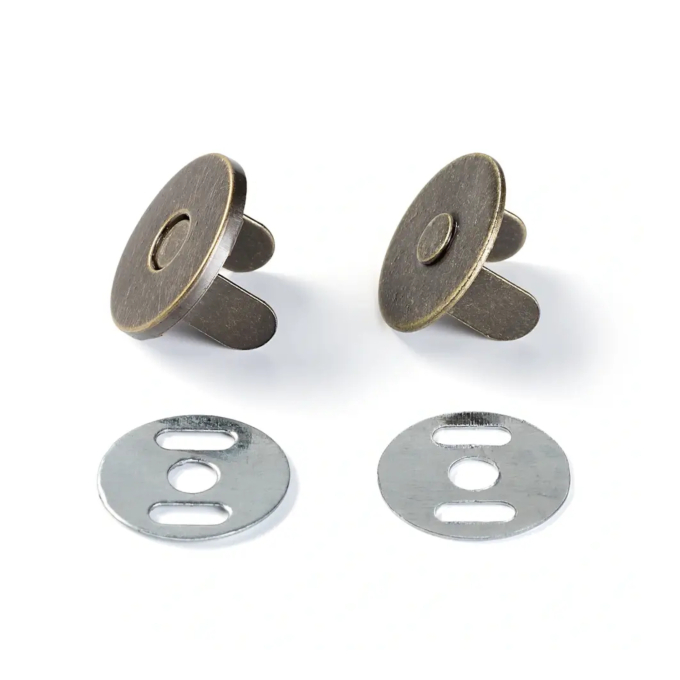 Magneetsluiting 19 mm oudmessing