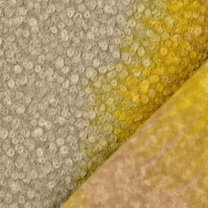 Tissu bouclette effet dégradé, jaune