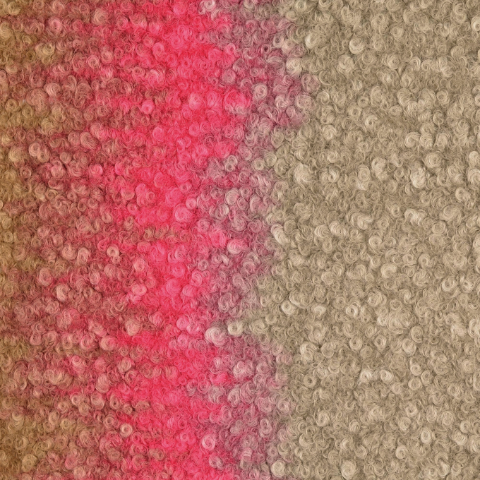 Tissu bouclette effet dégradé, rose fuchsia