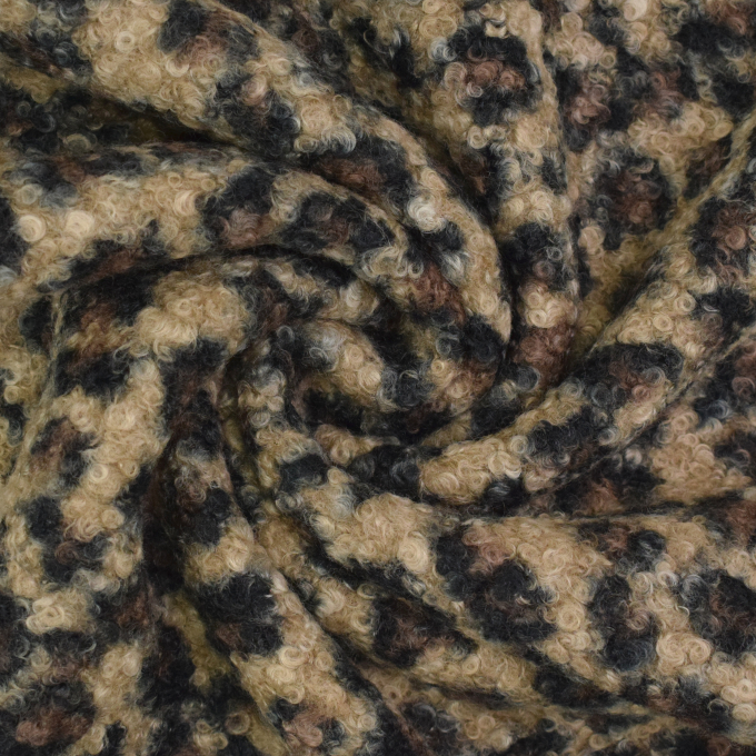 Tissu bouclette Leo, chamois