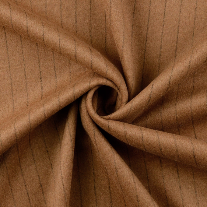 Coat fabric pinstripes, brown