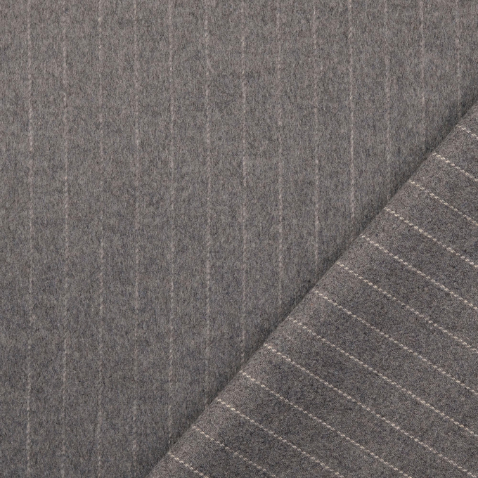 Coat fabric pinstripes, grey