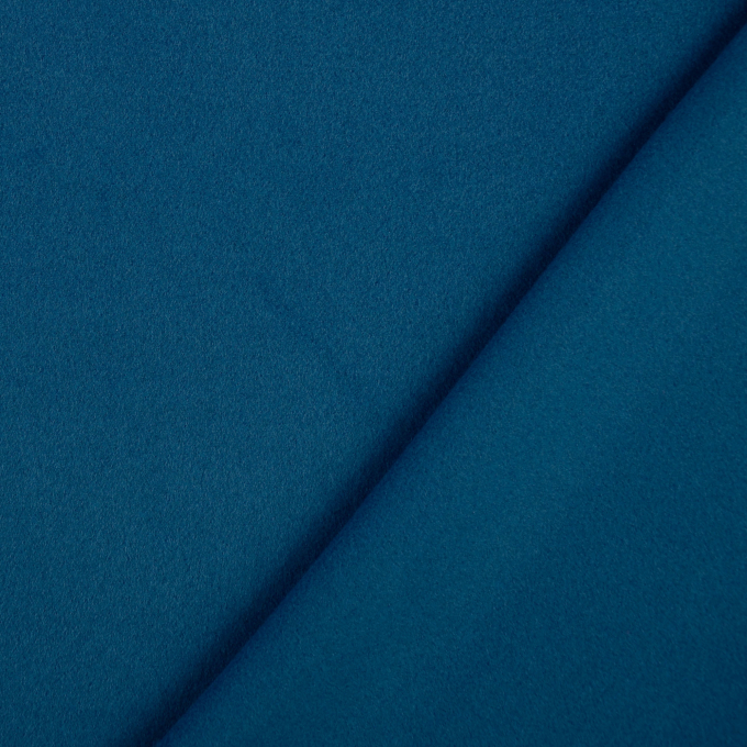 Tissu viscose polyester pour manteau uni, bleu pétrole foncé