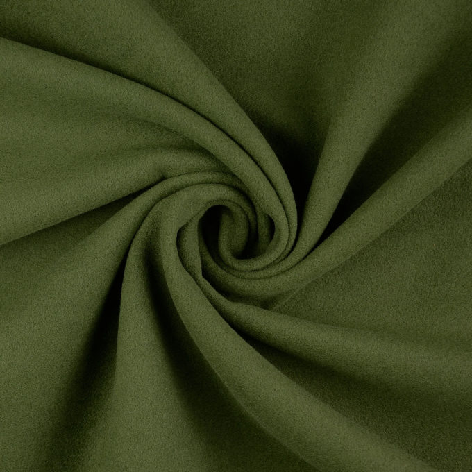 Tissu viscose polyester pour manteau uni, kaki