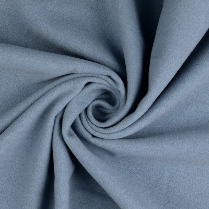 Tissu viscose polyester pour manteau uni, bleu fumé
