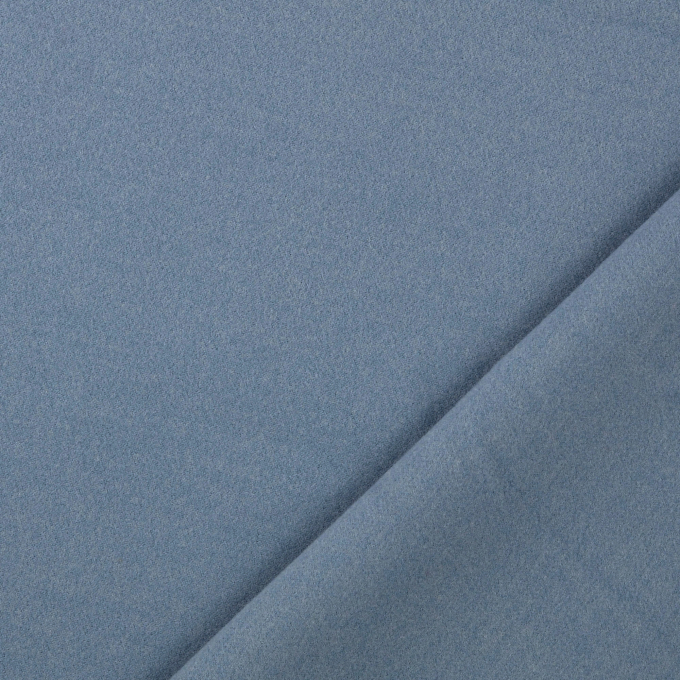 Tissu viscose polyester pour manteau uni, bleu fumé