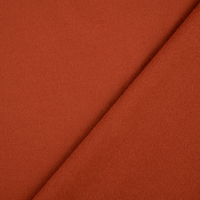 Tissu viscose polyester pour manteau uni, rouge rouille