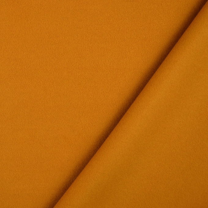Tissu viscose polyester pour manteau uni, jaune moutarde