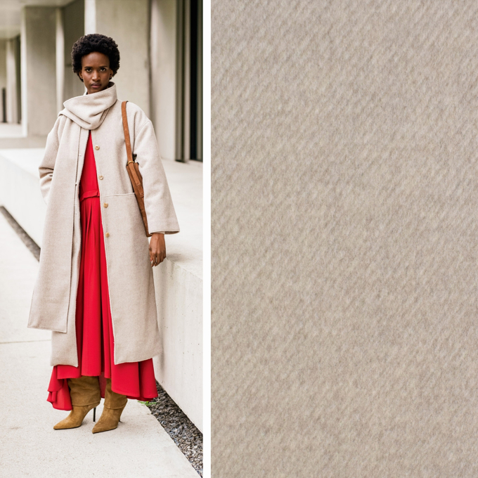 Coat fabric Brushed Fibre Mood, beige