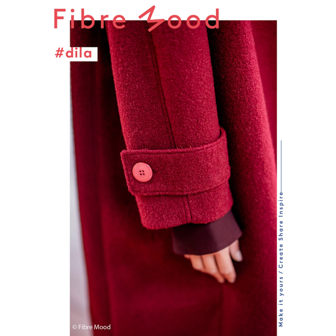 Mantelstof Fibre Mood, wijnrood