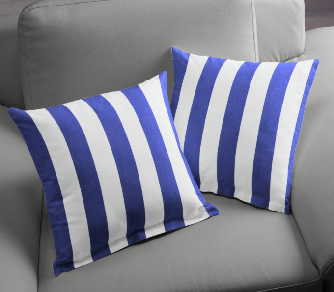 Awning / outdoor fabric, 160 cm, blue / white