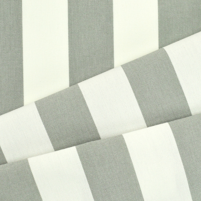 Toile store banne extérieur 160cm déperlant, à rayures, blanc-gris clair