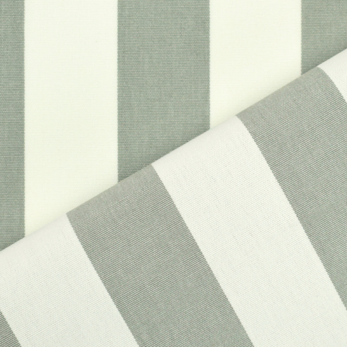 Toile store banne extérieur 160cm déperlant, à rayures, blanc-gris clair