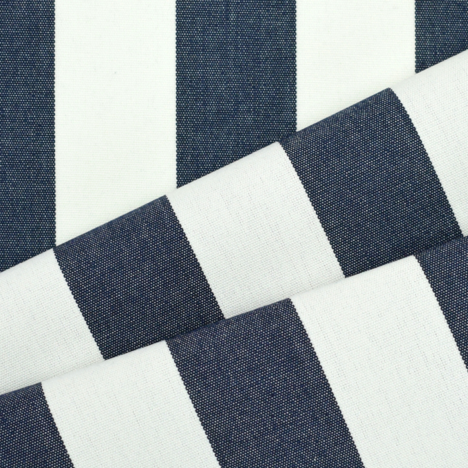 Zonweringdoek / outdoorstof 160 cm, marineblauw / wit