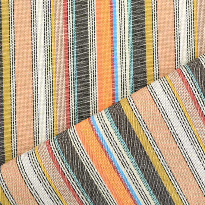 Toile store banne extérieur 160cm déperlant, à rayures Retro Stripes, marron
