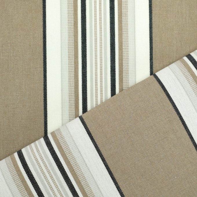 Zonweringdoek / outdoorstof strepen, 160 cm, lichtbruin