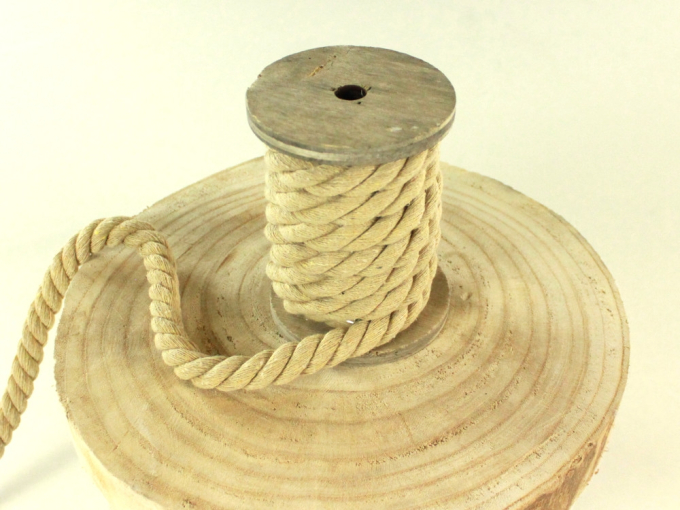 Mega Baumwollkordel gedreht, sand 12 mm