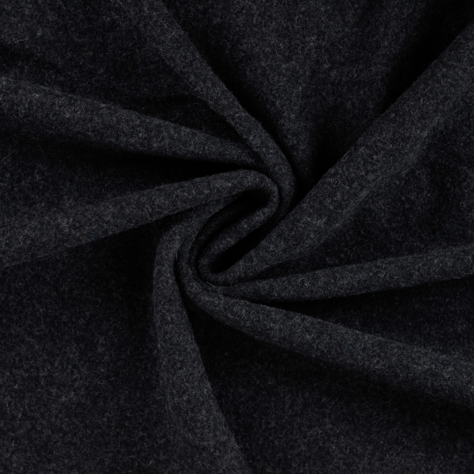 Merino Wollen fleece uni, antracietgrijs