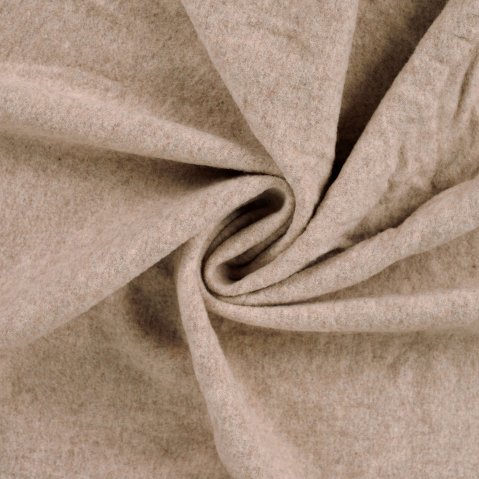 Merino wol fleece uni, beige