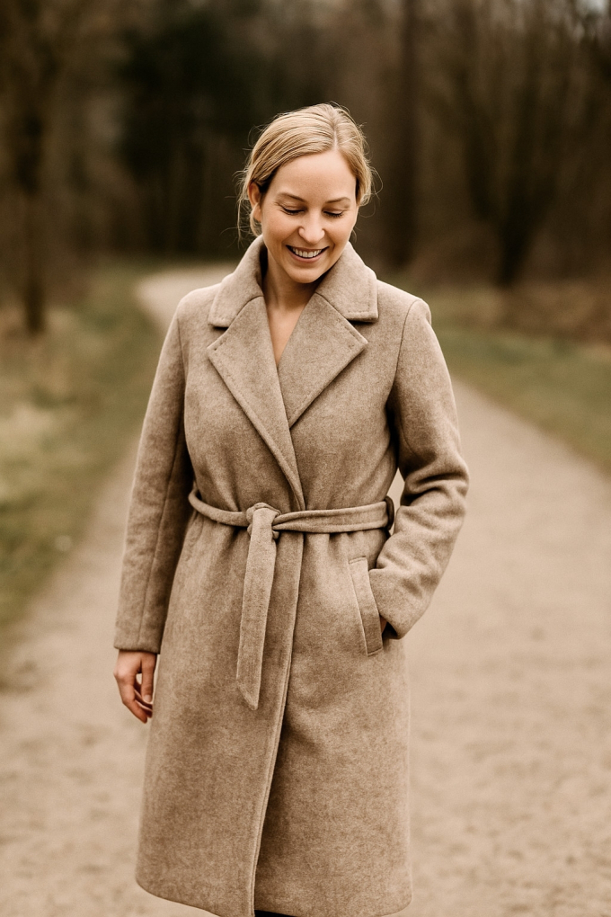 Merino wol fleece uni, beige