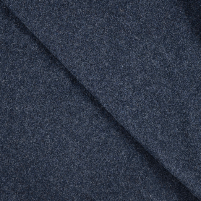 Merino wol fleece uni, donkerblauw