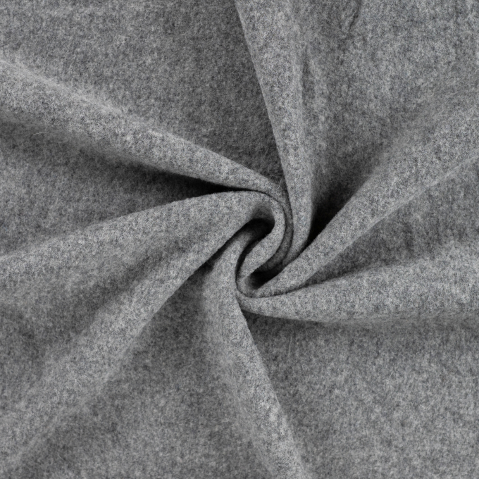Merino wol fleece uni, grijs