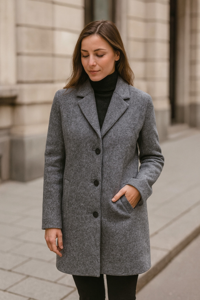 Merino wol fleece uni, grijs