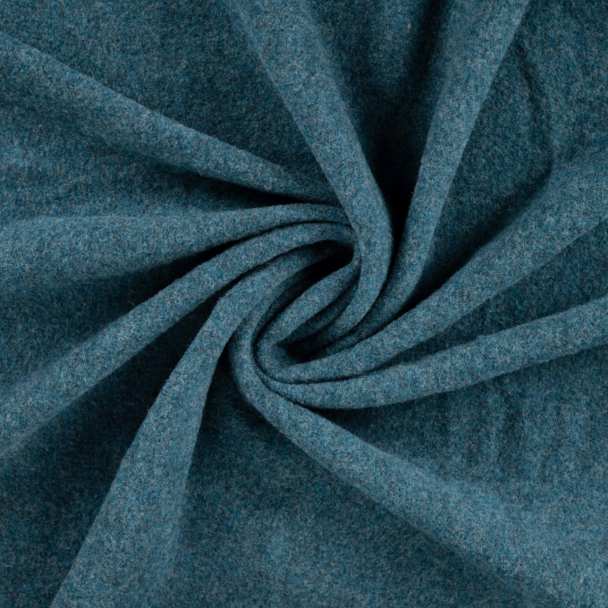 Merino wol fleece uni, petrol