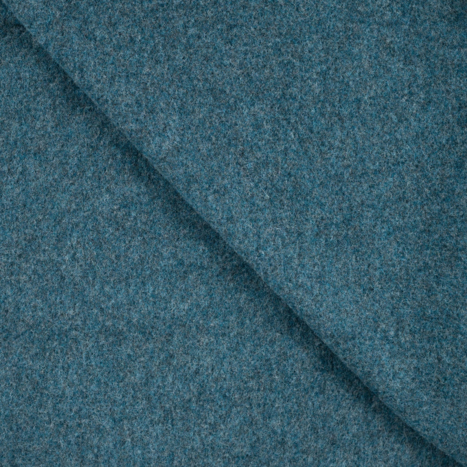 Merino wol fleece uni, petrol